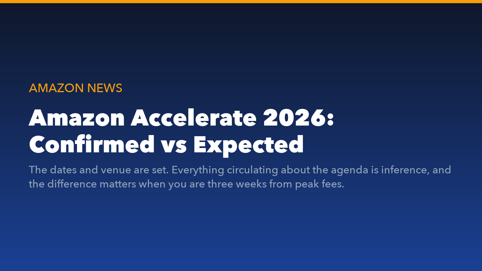 Amazon Accelerate 2026 seller conference preview and what to expect