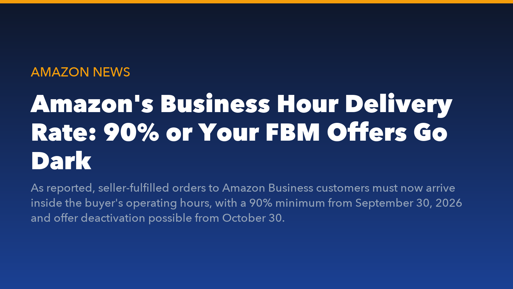 Amazon Business Hour Delivery Rate 2026 explained for FBM sellers