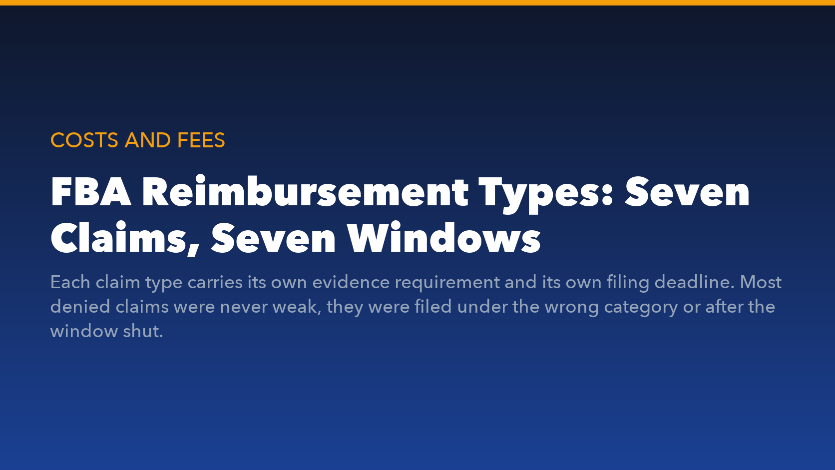 Amazon FBA reimbursement claim types and filing windows 2026
