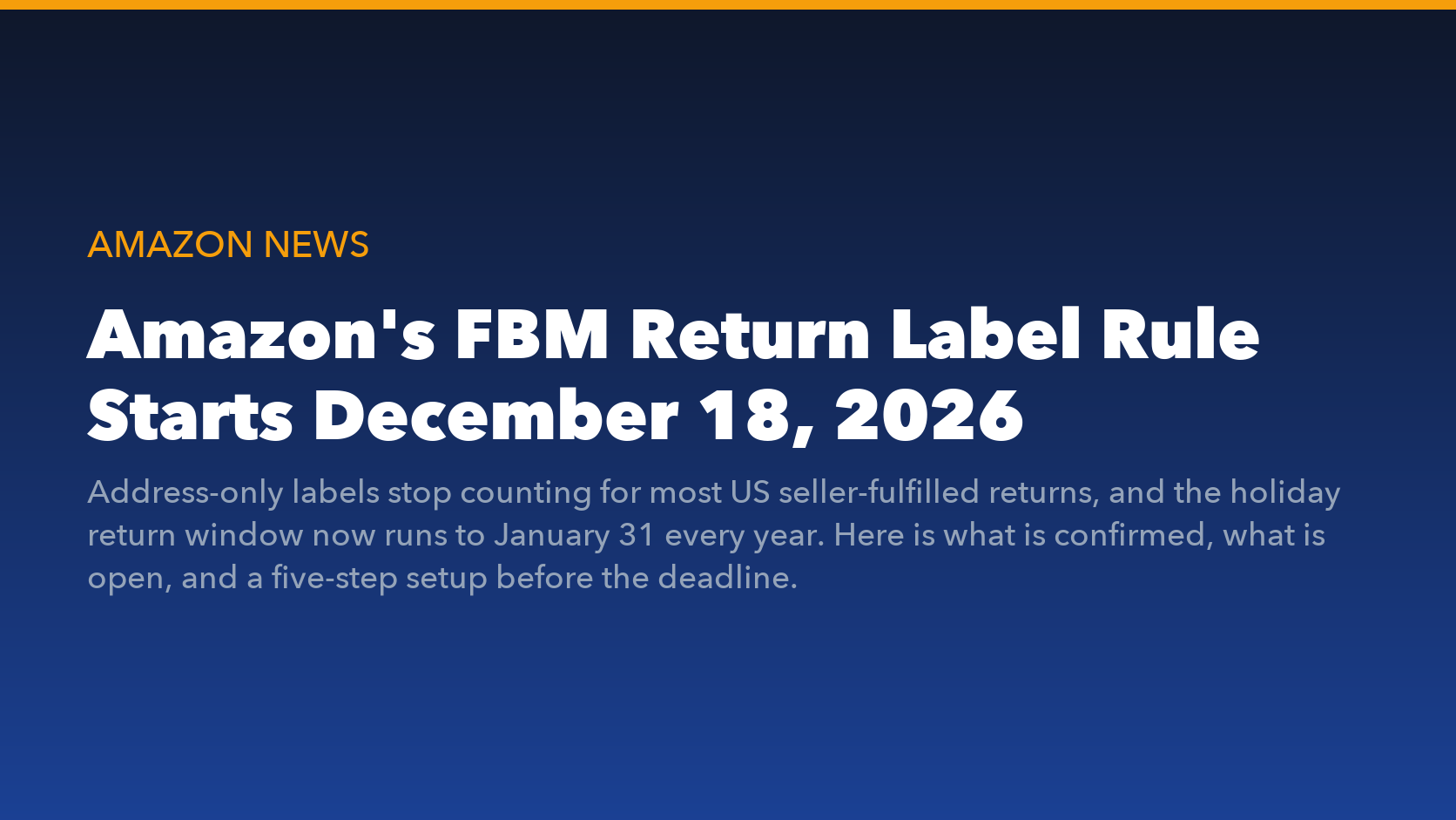 Amazon FBM prepaid return label rule December 2026