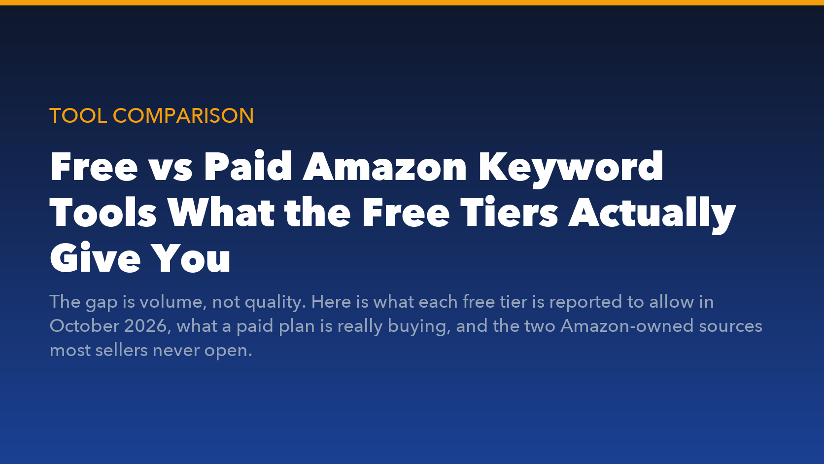 Free vs paid Amazon keyword tools 2026