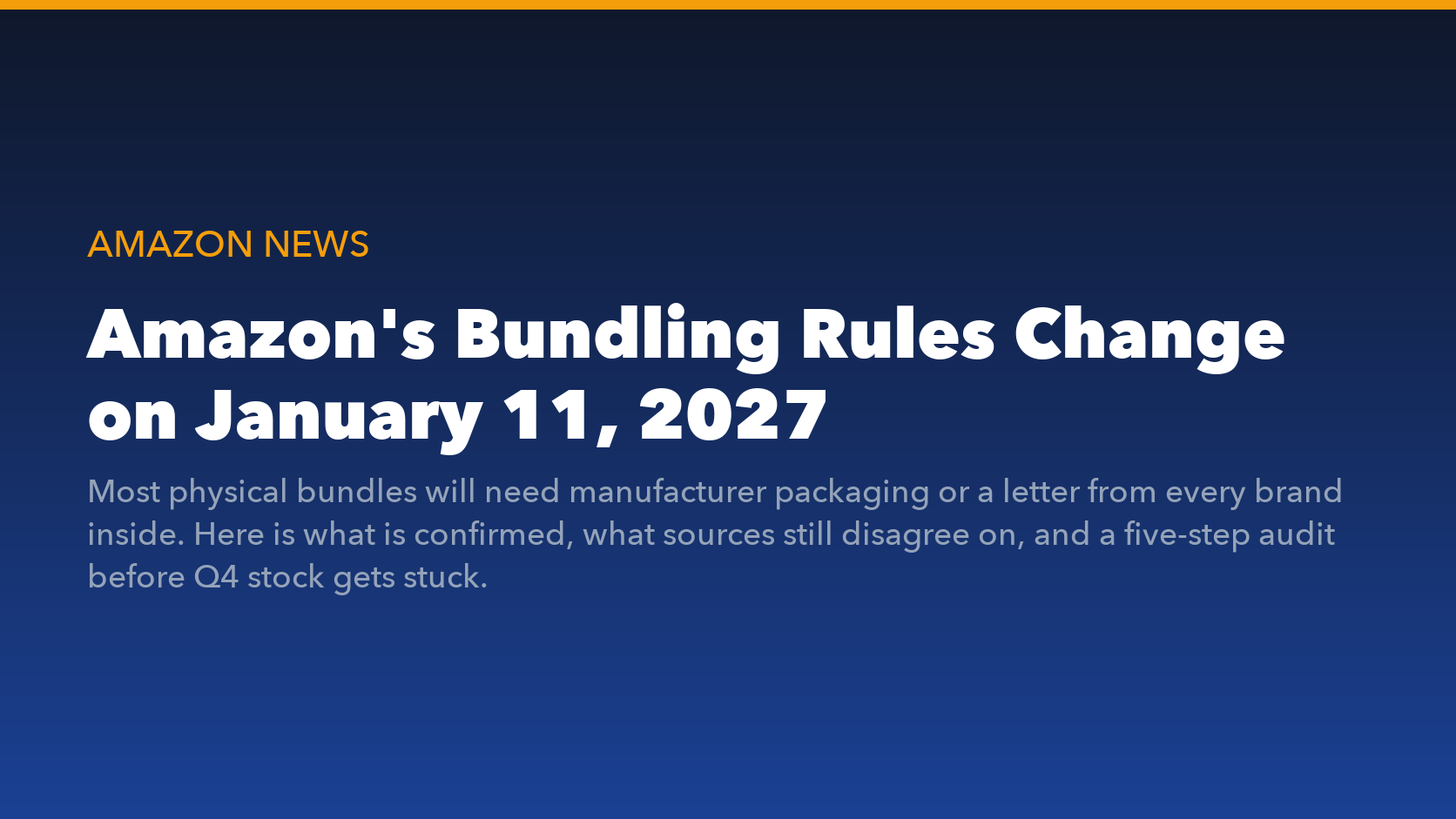 Amazon product bundling policy change January 2027