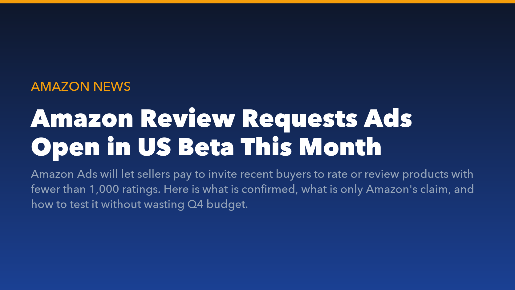 Amazon Review Requests ads US beta 2026