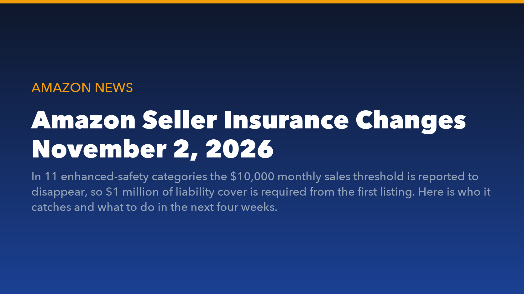 Amazon seller insurance requirements change November 2 2026